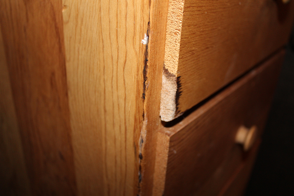 Primitive Blonde Wood Chest of Drawers