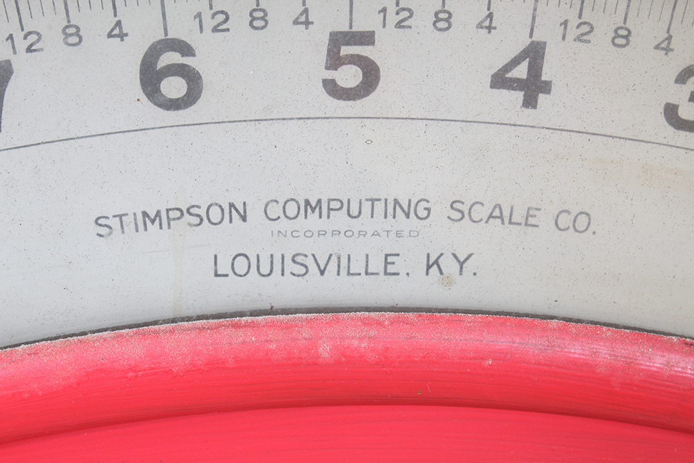 Antique Red Cast Iron Stimpson Computing Scale Co. Scale