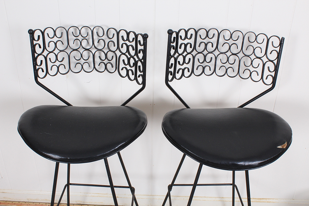 Pair of Wrought Iron Bar Chairs