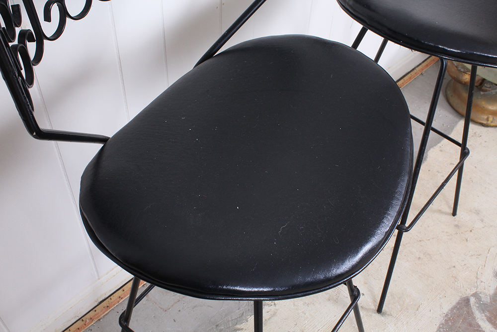 Pair of Wrought Iron Bar Chairs