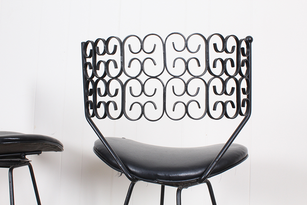 Pair of Wrought Iron Bar Chairs