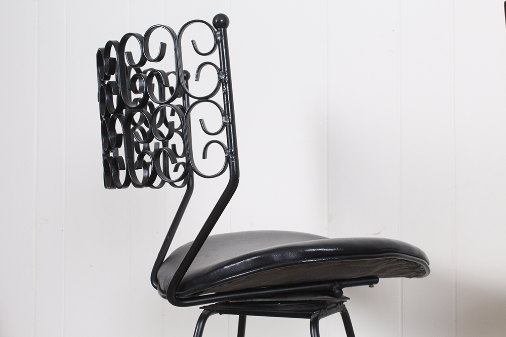 Pair of Wrought Iron Bar Chairs