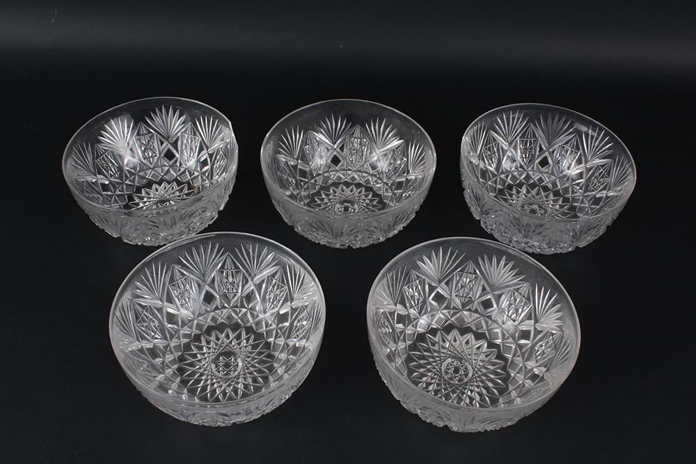 Cut Crystal Bowl Set