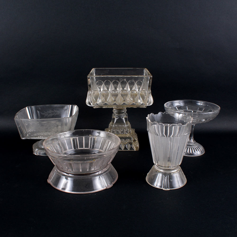 Pressed Glass Pedestal Bowls