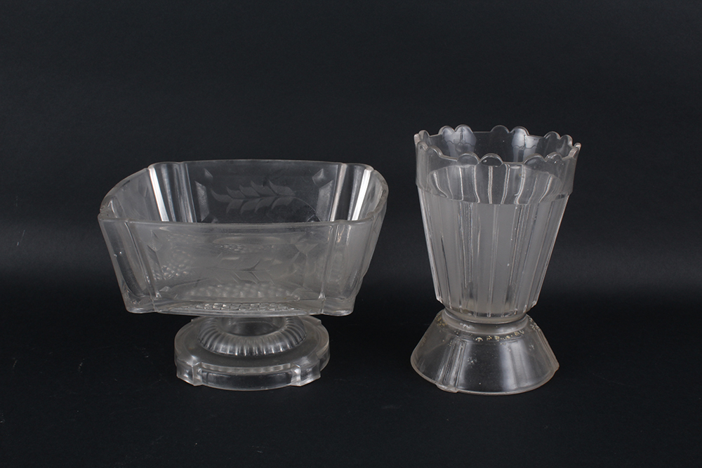 Pressed Glass Pedestal Bowls