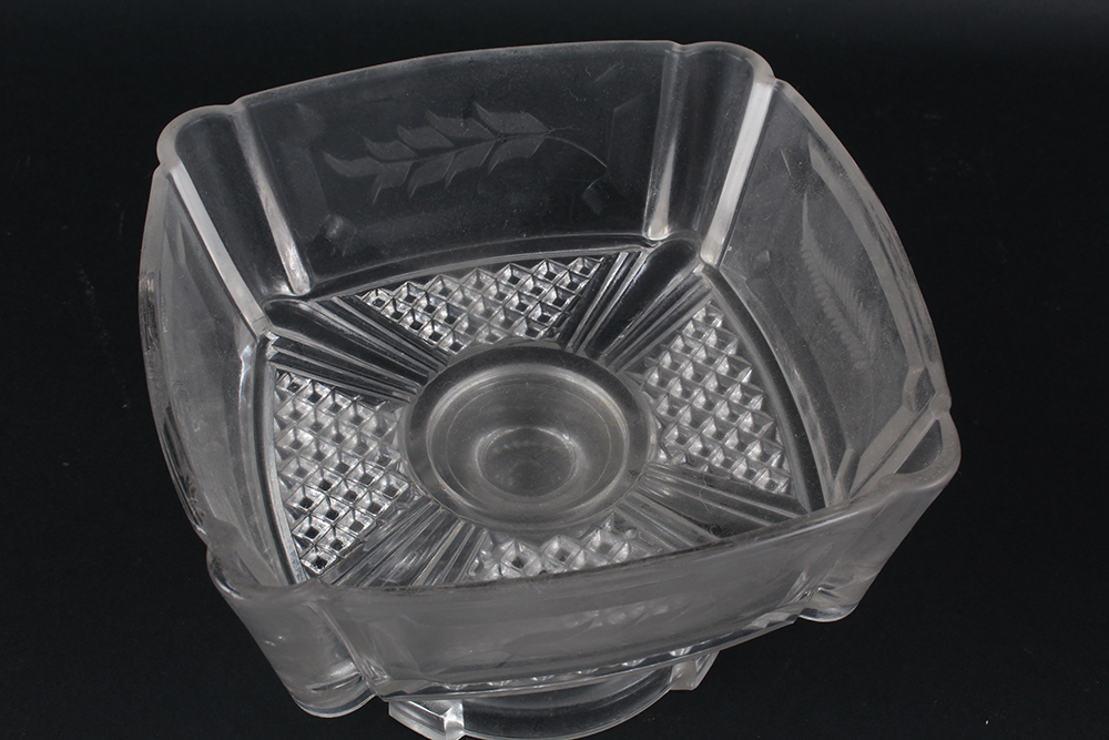 Pressed Glass Pedestal Bowls