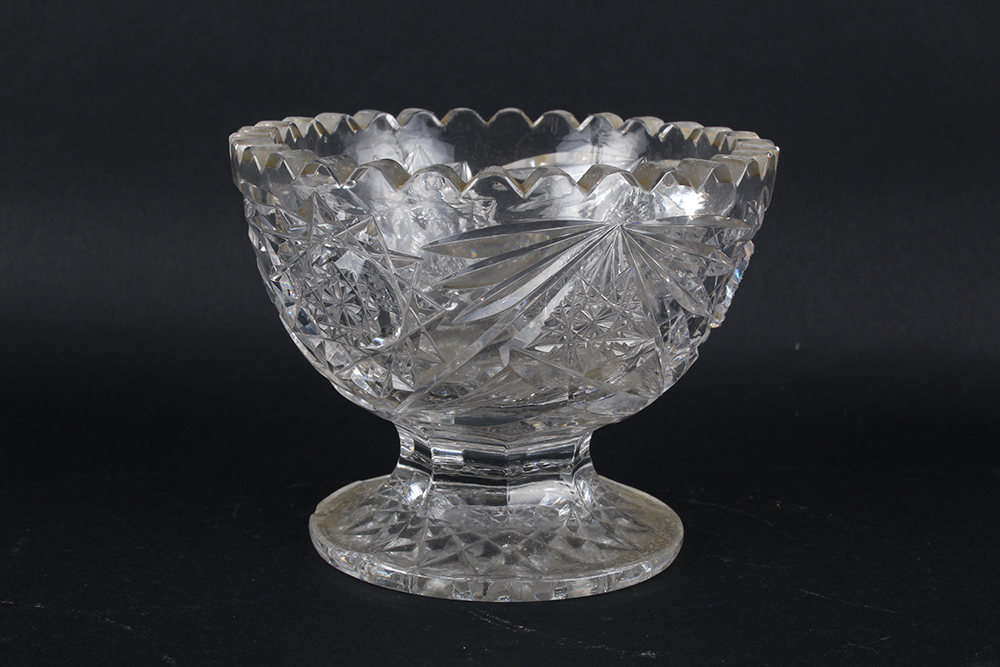 Early 20th Century Cut Crystal Pedestal Dishes