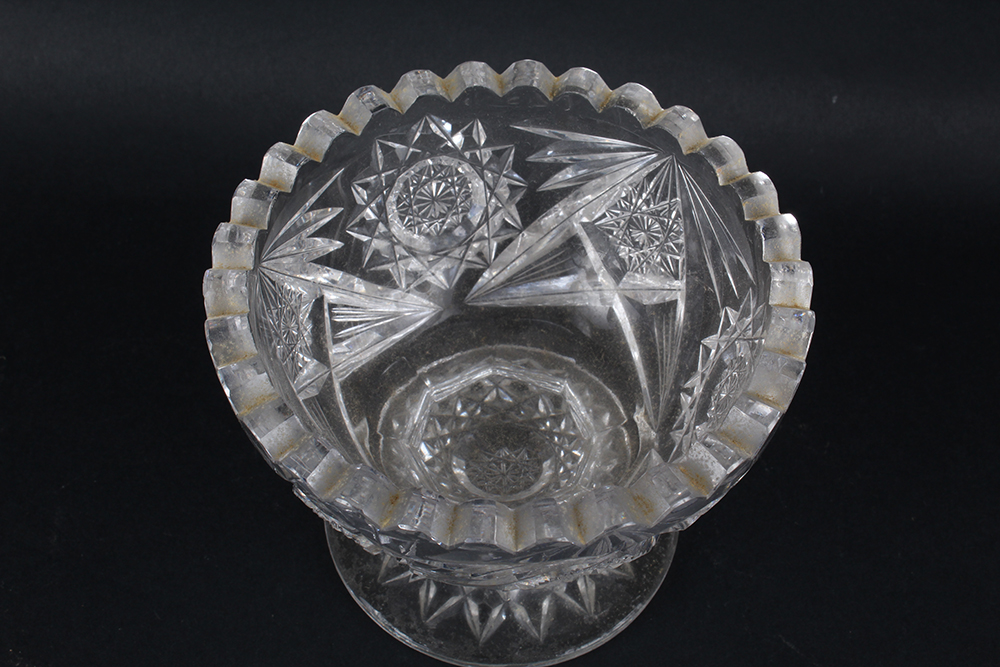 Early 20th Century Cut Crystal Pedestal Dishes