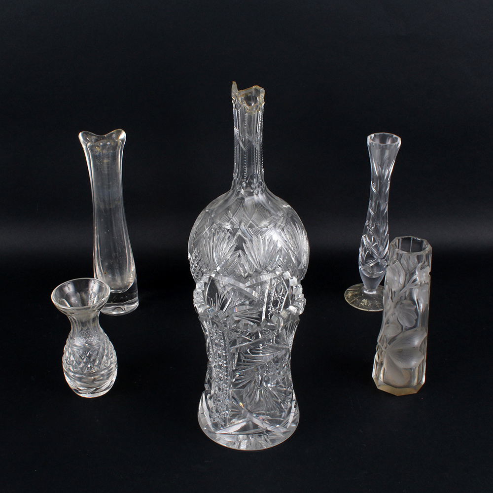 Glass Vases with Cut or Etched Designs