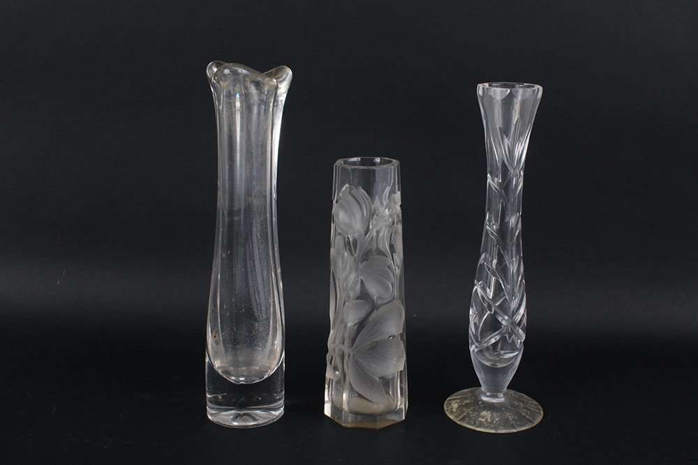Glass Vases with Cut or Etched Designs