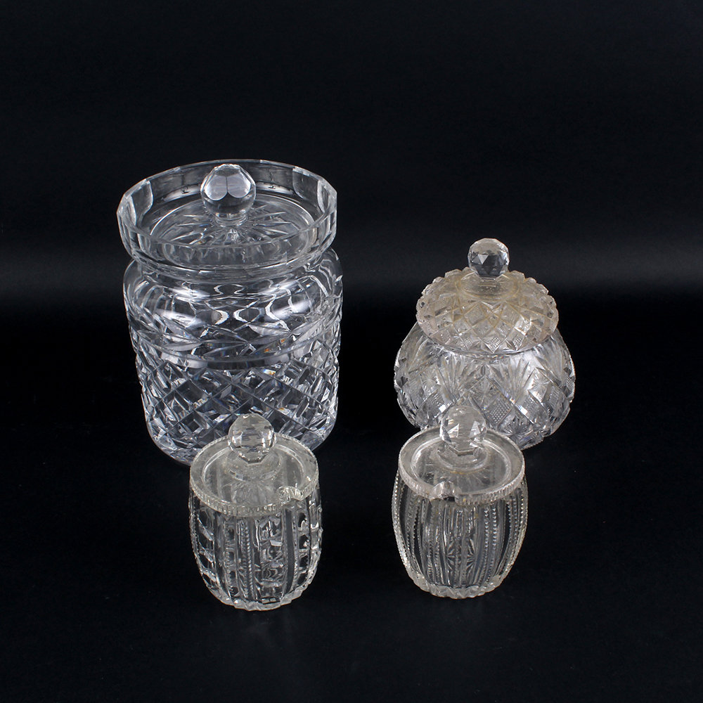 Cut Glass Lidded Jars