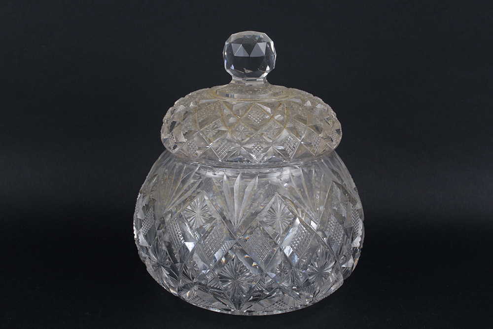 Cut Glass Lidded Jars