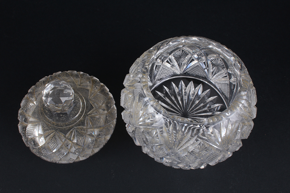 Cut Glass Lidded Jars