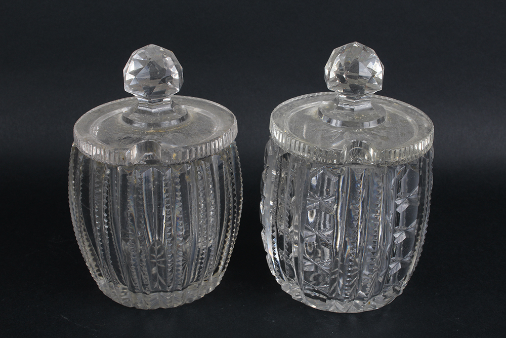 Cut Glass Lidded Jars