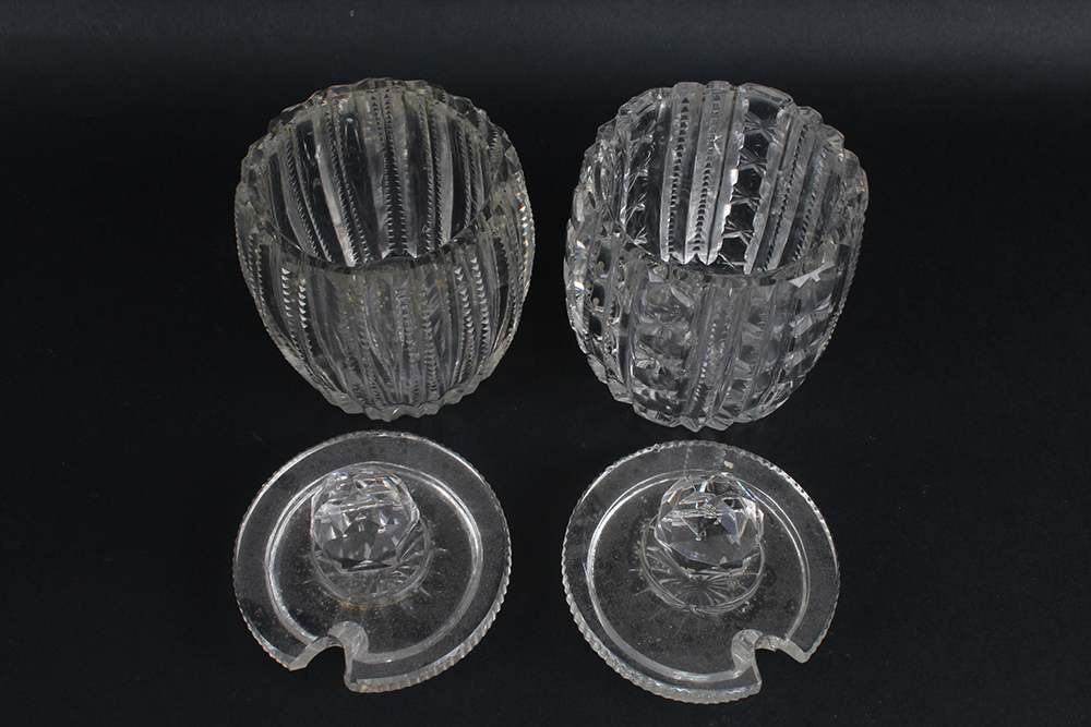 Cut Glass Lidded Jars