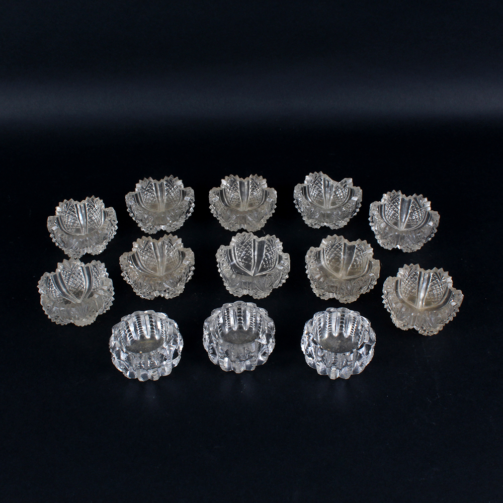 Vintage Cut Glass Salt and Pepper Cellars