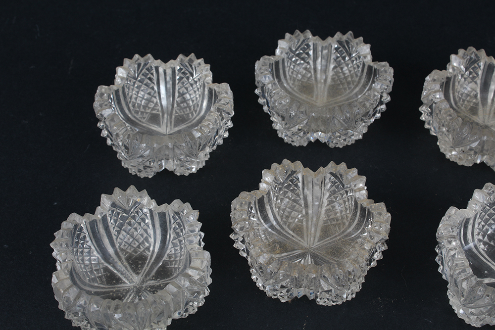 Vintage Cut Glass Salt and Pepper Cellars