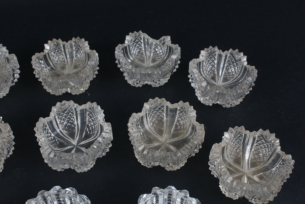 Vintage Cut Glass Salt and Pepper Cellars