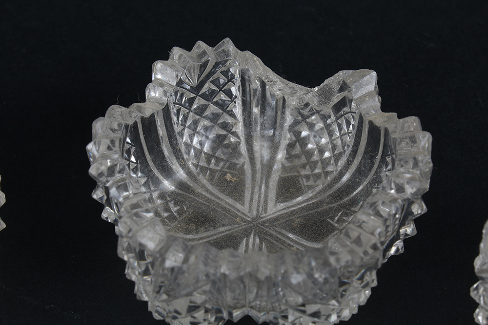 Vintage Cut Glass Salt and Pepper Cellars