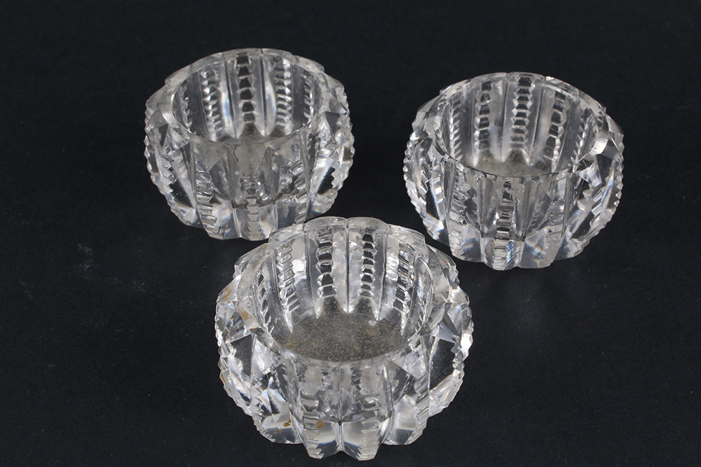 Vintage Cut Glass Salt and Pepper Cellars