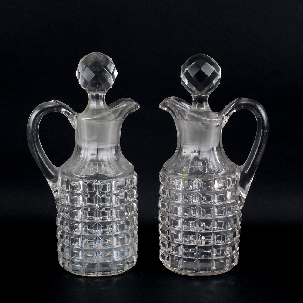 Vintage Square Cut Crystal Decanters