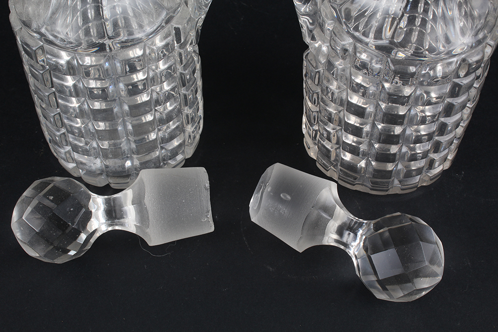 Vintage Square Cut Crystal Decanters