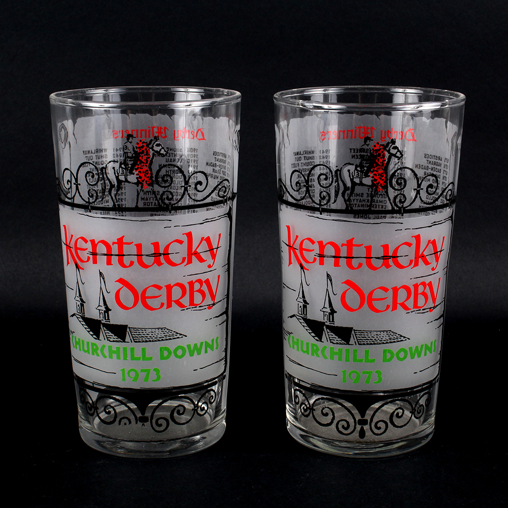 Official Kentucky Derby Glasses from 1973
