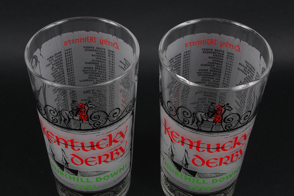 Official Kentucky Derby Glasses from 1973