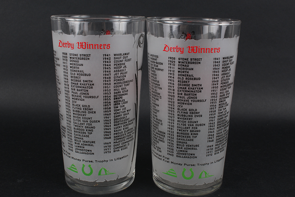 Official Kentucky Derby Glasses from 1973