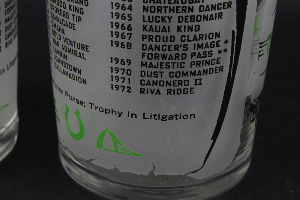 Official Kentucky Derby Glasses from 1973