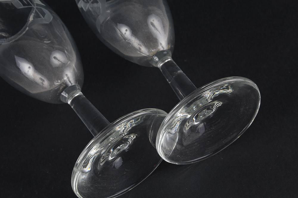 "S" Monogrammed Cordial Glasses