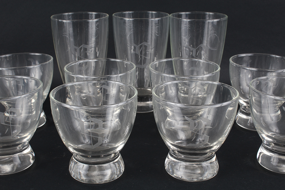 "S" Monogrammed Pilsner and Rocks Glasses