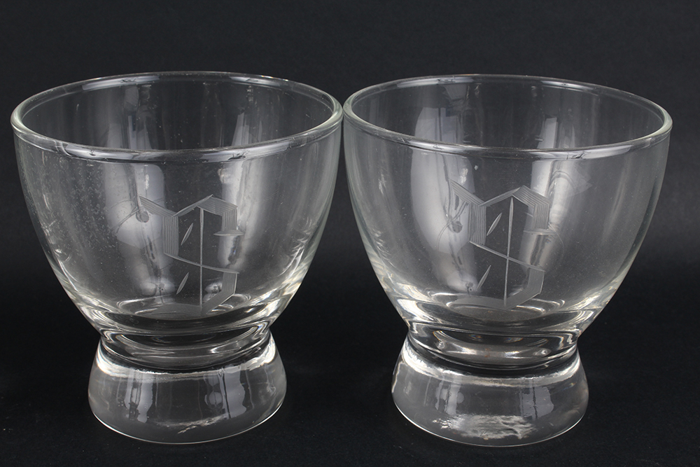 "S" Monogrammed Pilsner and Rocks Glasses