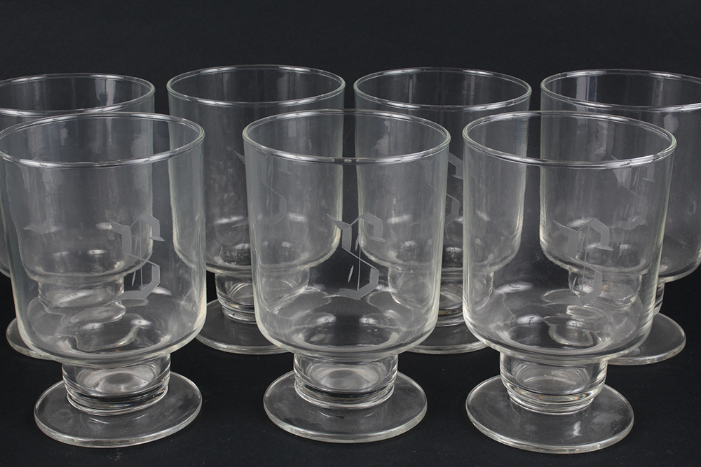 "S" Monogrammed Footed Glasses