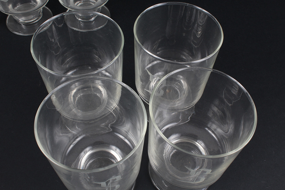 "S" Monogrammed Footed Glasses