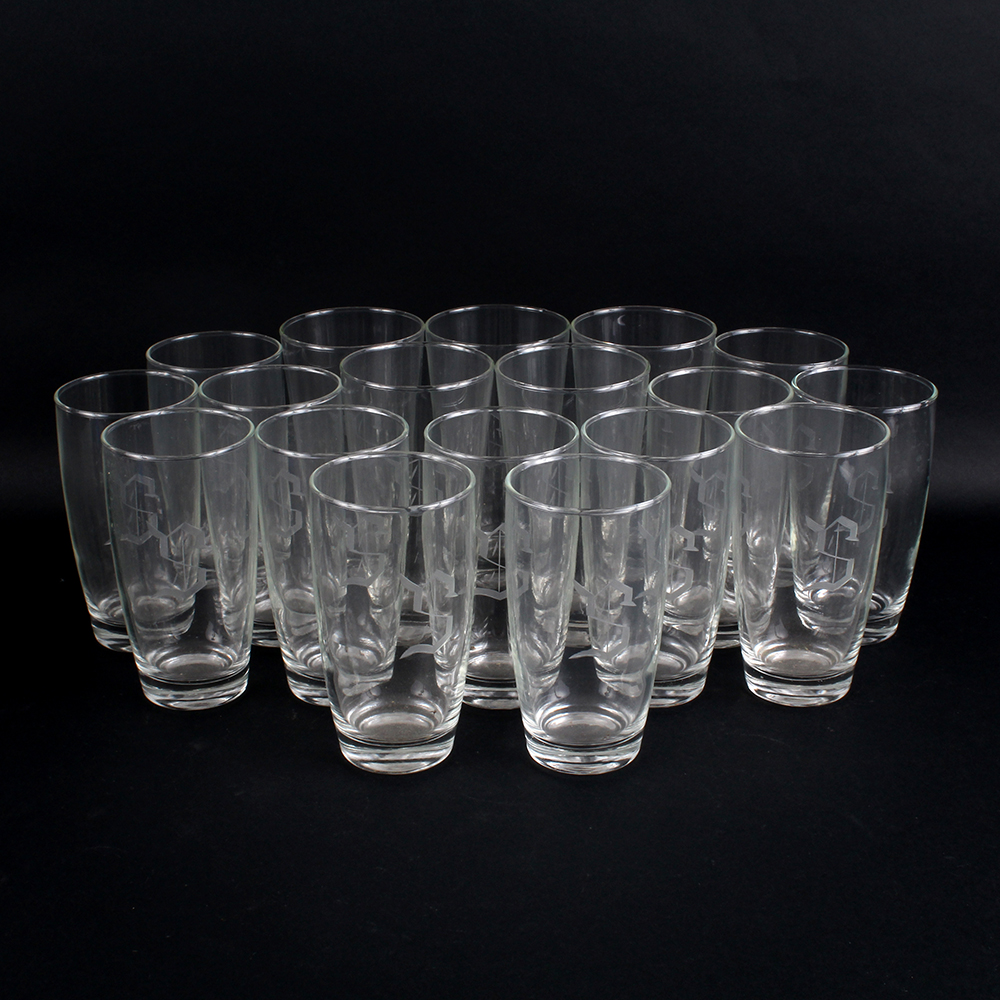 "S" Monogrammed Glass Tumblers