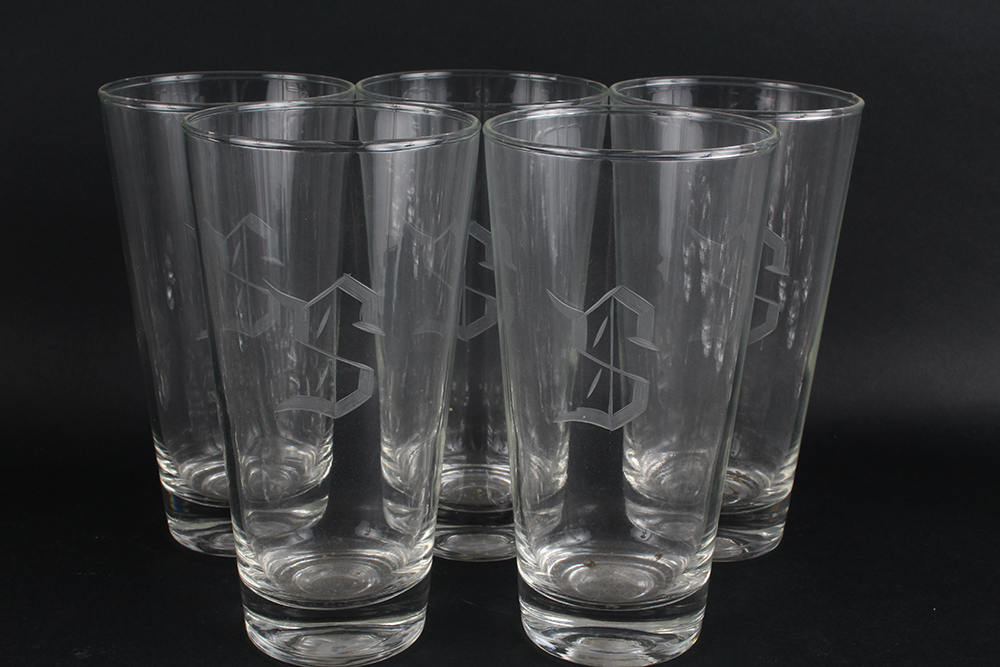 "S" Monogrammed Glass Tumblers