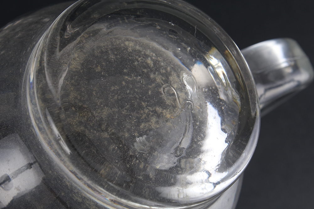 Silver Tone Banded Pitcher and Glasses