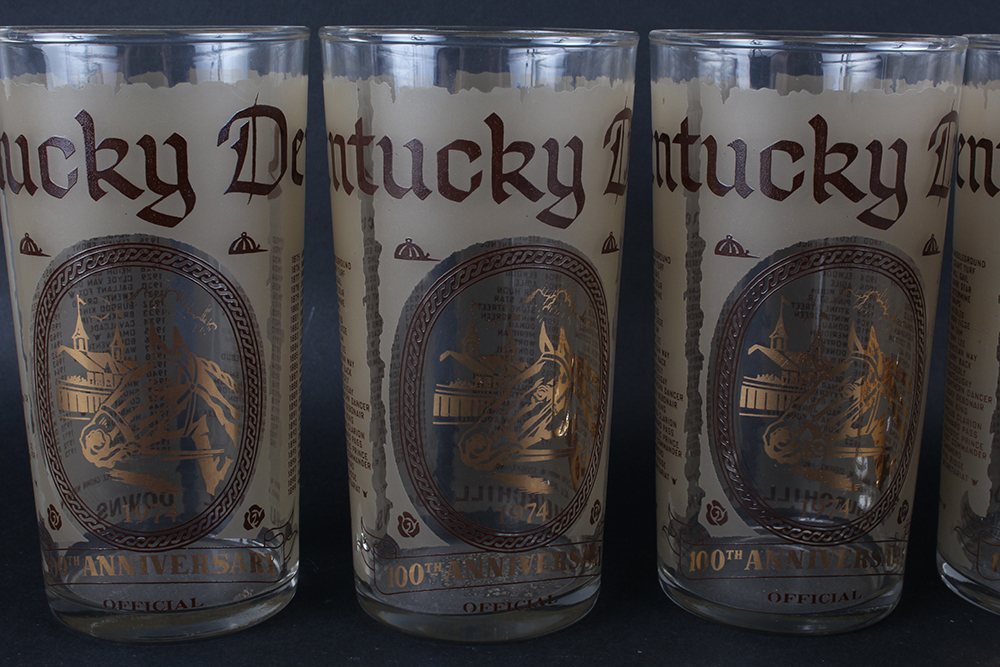 Official Kentucky Derby Glasses from 1974