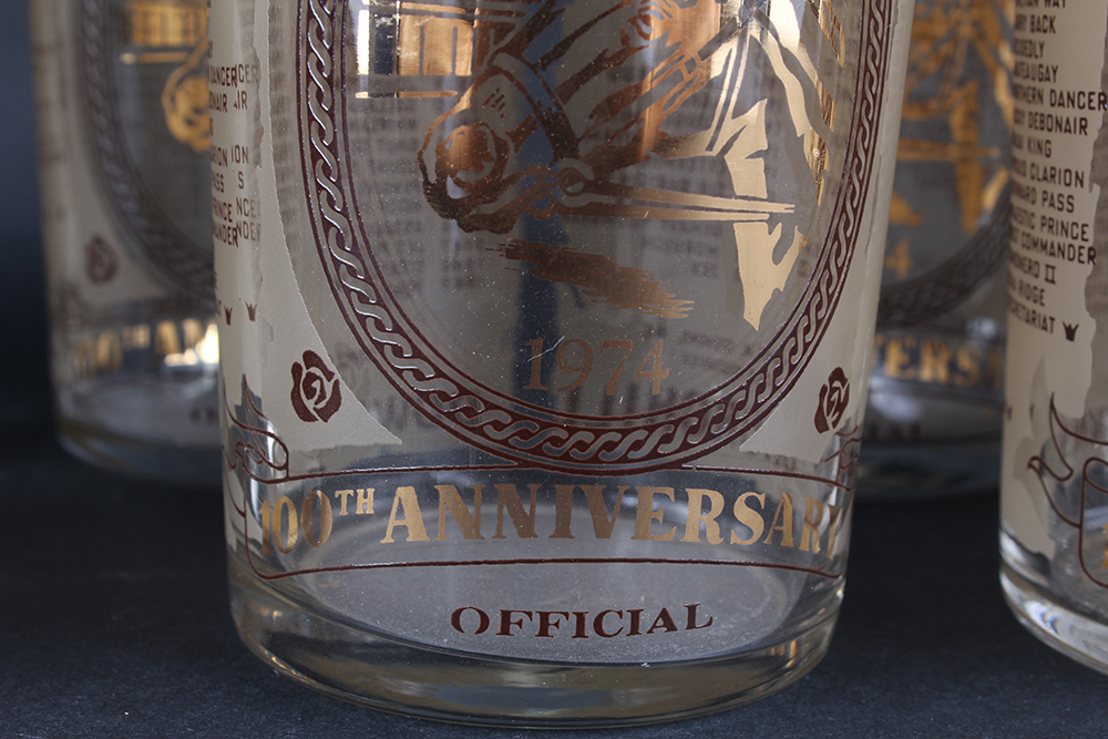 Official Kentucky Derby Glasses from 1974