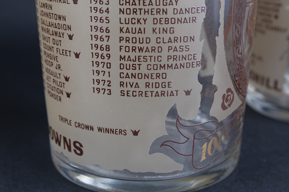 Official Kentucky Derby Glasses from 1974