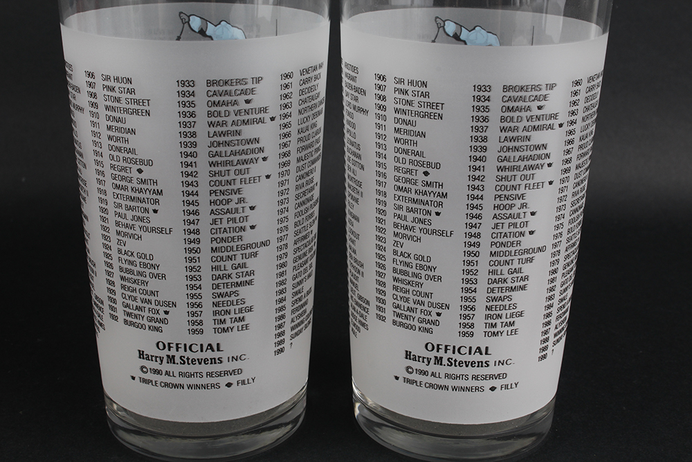 Official Kentucky Derby Glasses from the 1980's and 90's