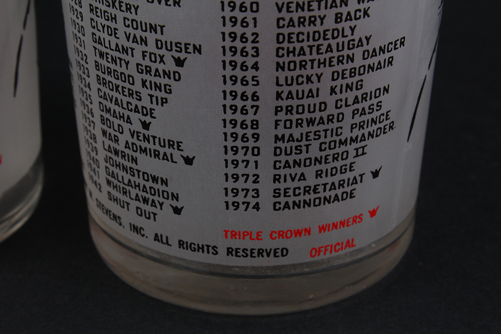 Official Kentucky Derby Glasses from the 1970's