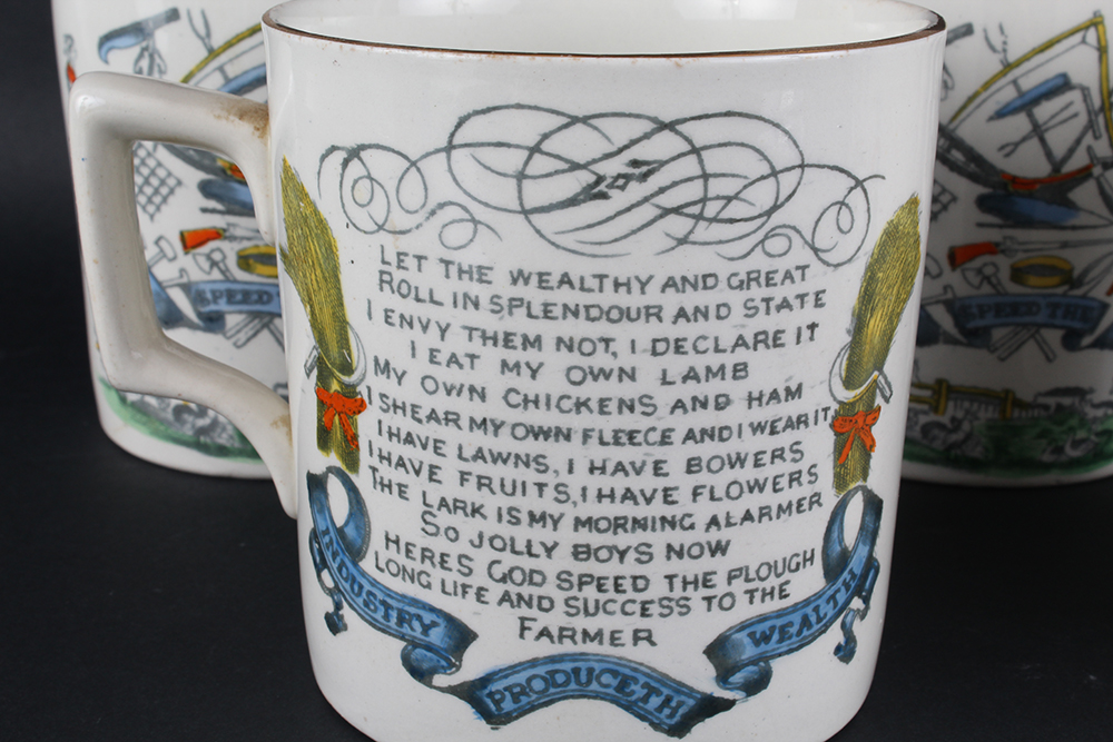 "Farmers Arms" Punch Cups by B & L England