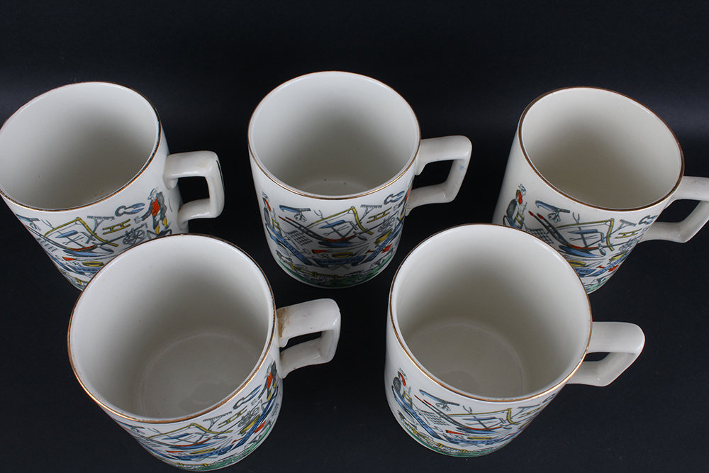 "Farmers Arms" Punch Cups by B & L England