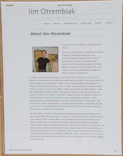 Jim Otrembiak Original Oil on Canvasboard