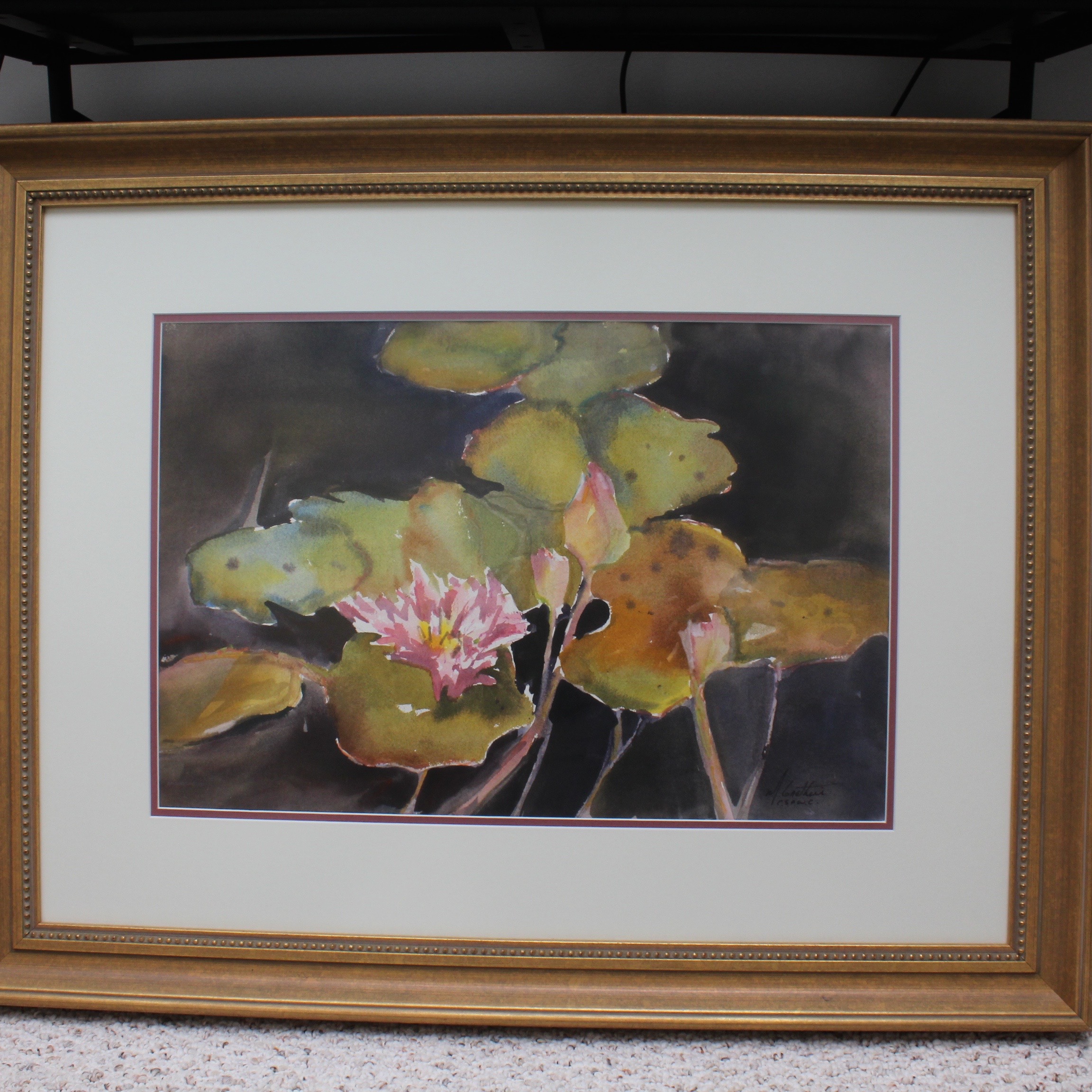 Margaret Grothier Signed Floral Watercolor