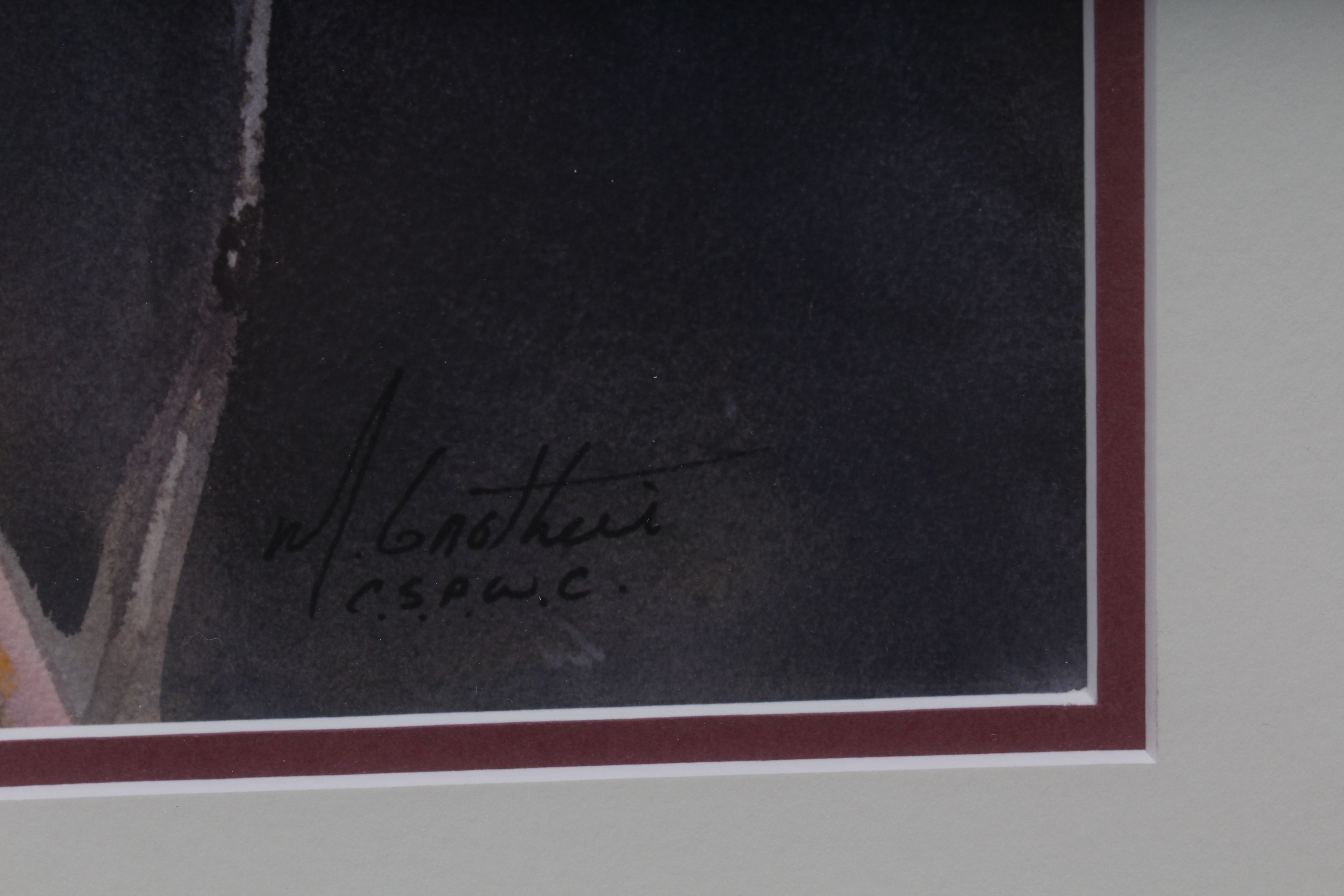 Margaret Grothier Signed Floral Watercolor