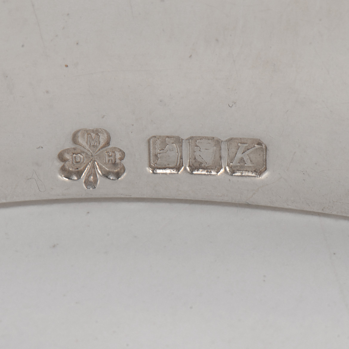 Irish Heavy Sterling Silver Wide Bangle with Symbols