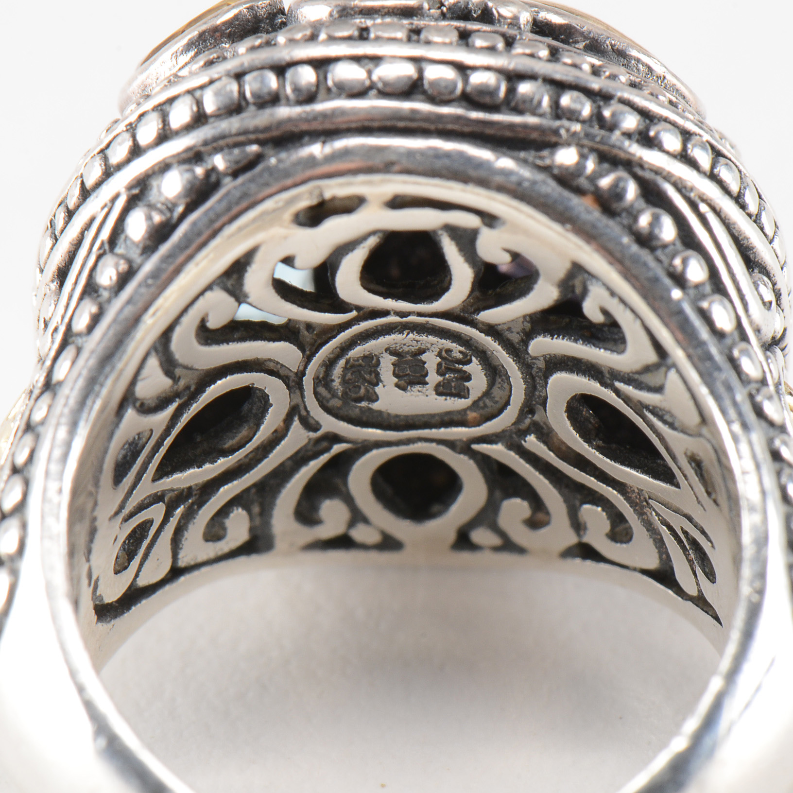 Samuel B. Benham Sterling Silver and 18K Yellow Gold Multi-Color Gemstone Ring